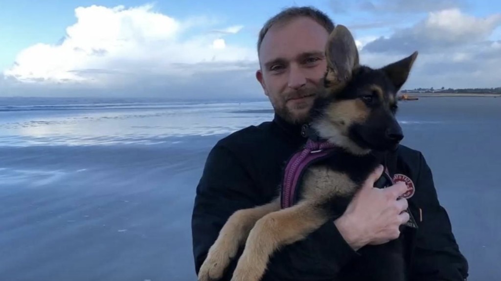 veteran and service dog in training