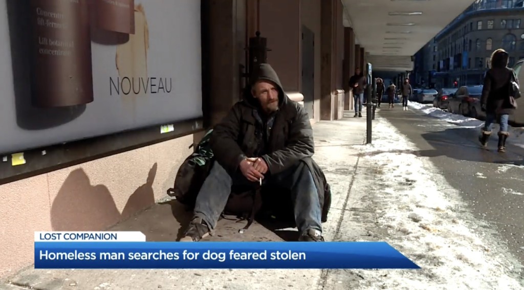 stolen dog from homeless man