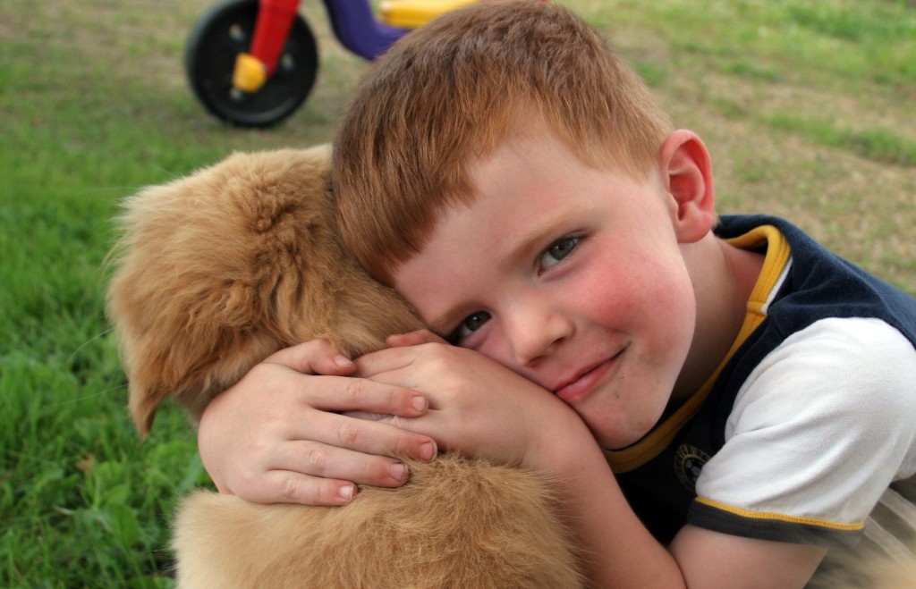 boy and dog love