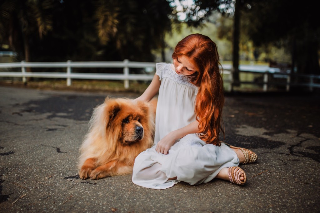 child and cat